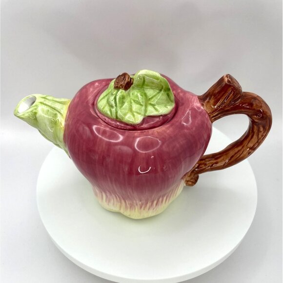 Vintage Apple Shaped Teapot, Small Single Serve Tea Pot - Picture 2 of 13